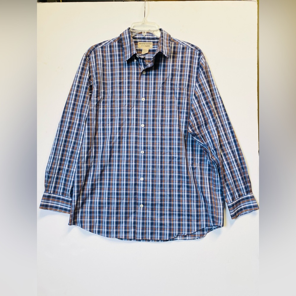 EUC Mens Duluth Trading Co L/S Wrinkle Fighter Button Down Shirt SZ L
